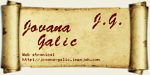Jovana Galić vizit kartica